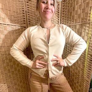 Isda & Co Button-Up Silk Cardigan